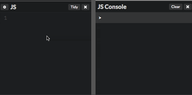 CodePen's JavaScript Console