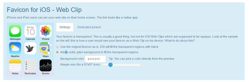 Favicon for iOS Screen