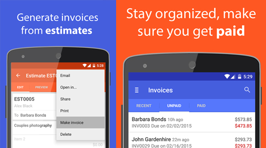 Invoice and Estimates on the Go