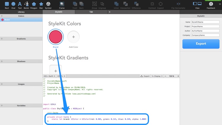 StyleKits in the PaintCode app