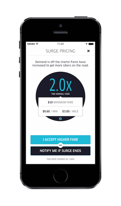 Surge pricing announcement