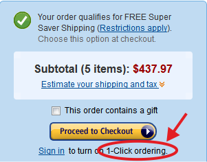 Amazon's checkout UI