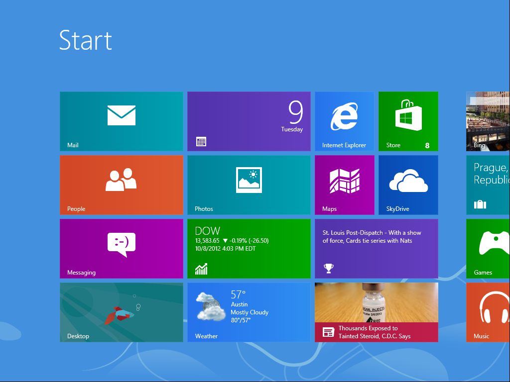 Windows 8's minimalist start screen