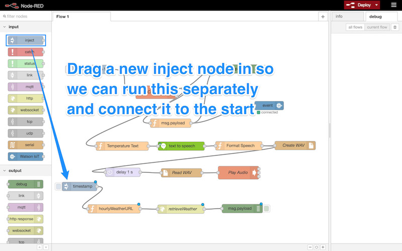 Adding an inject node to the start