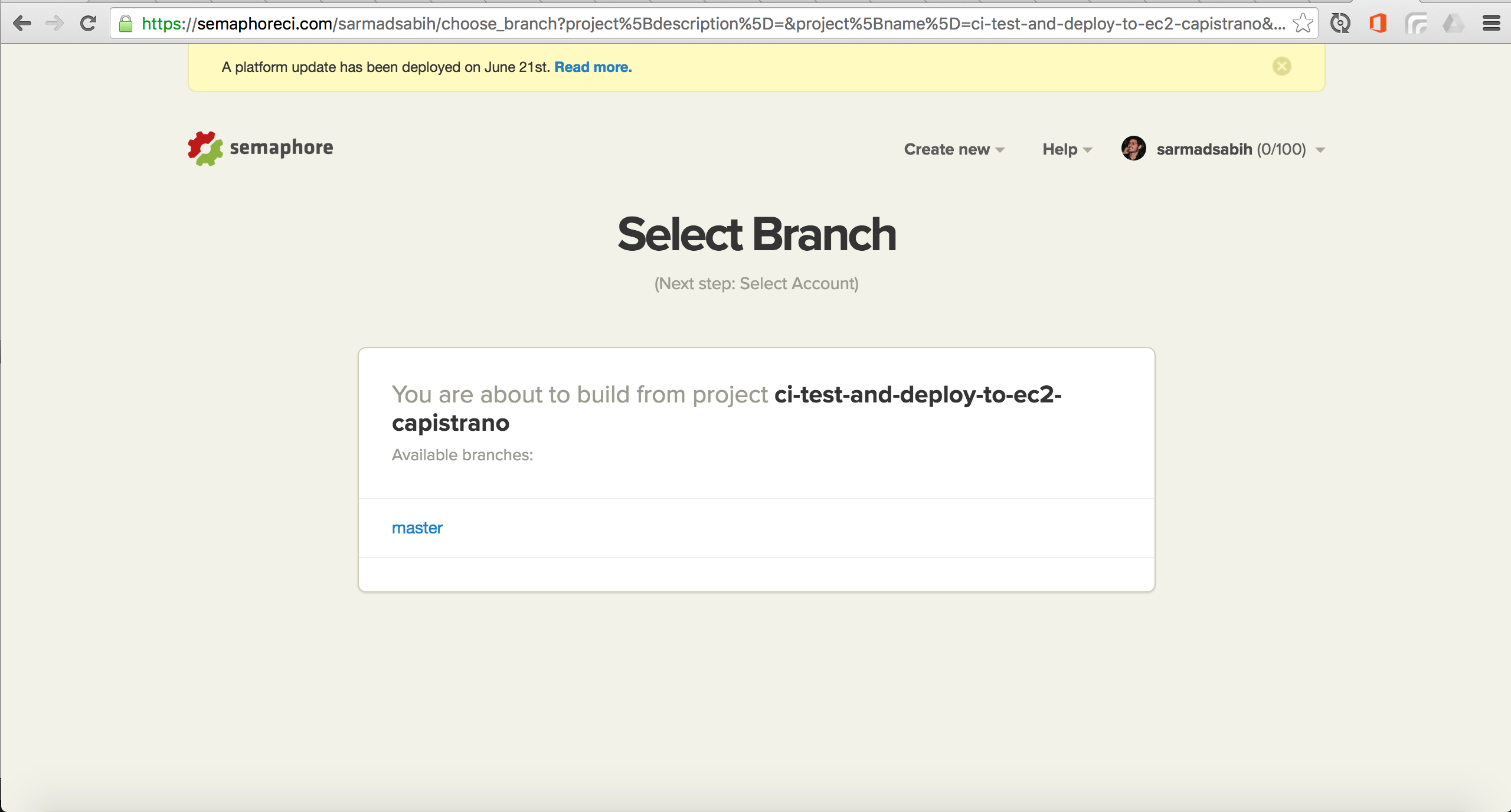 Select branch