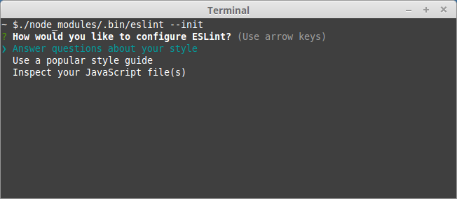 How would you like to configure ESLint?