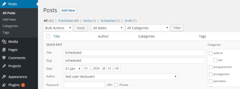 Extend the Quick Edit Actions in the WordPress Dashboard
