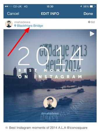 Instagram geo-tagging