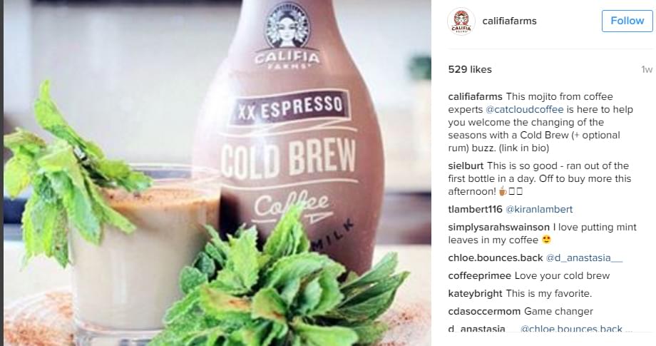 Califia Farms product usage example