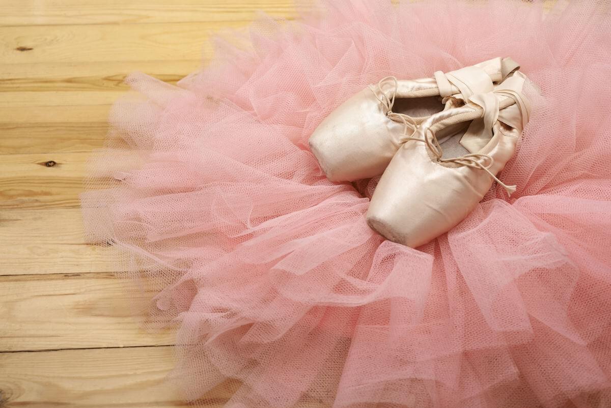 Ballet shoes on right of image
