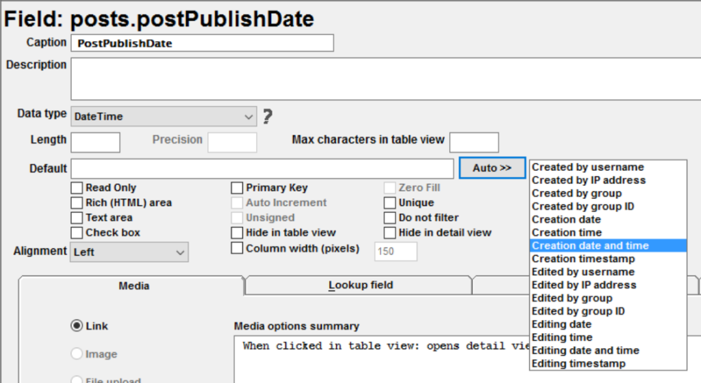 Auto DateTime for created post