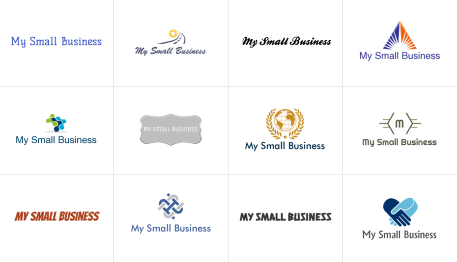 Logo makers generate hundreds of concepts based on the name and industry of your business. Image via LogoMaker.com