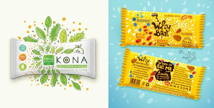 Packaging for KONA and Why Bar
