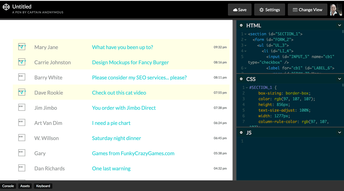 Codepen loaded