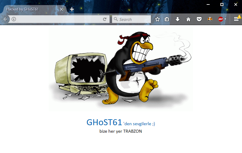 Angry penguin on a Russian website.