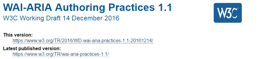 WAI-ARIA Authoring Practices 1.1