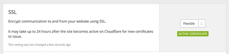 CloudFlare Flexible SSL