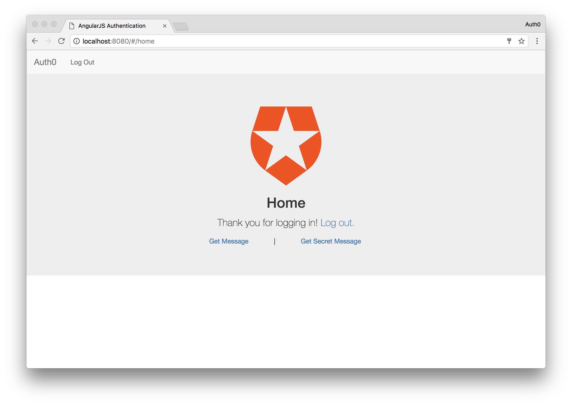Auth0 logged in
