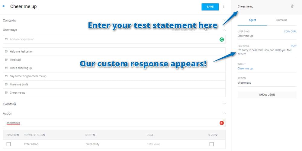 Our first test