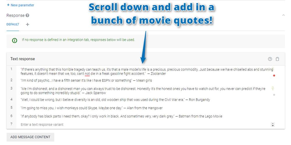 Adding your movie quotes