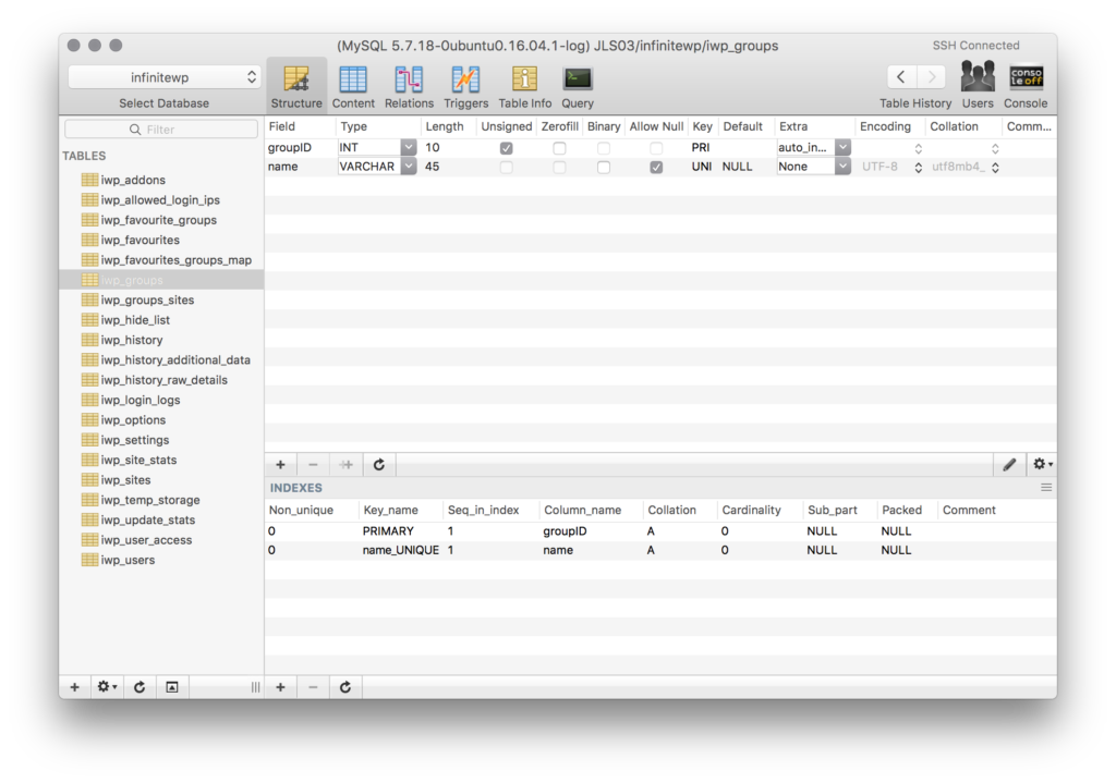 sequel pro search database for column