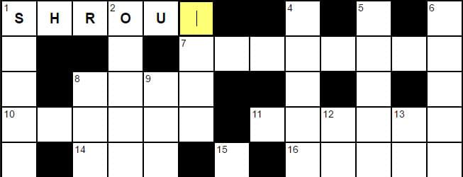 Crossword with incomplete word