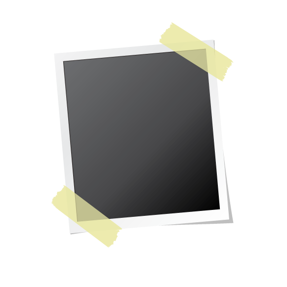 A vector image of a polaroid glued to a transparent background