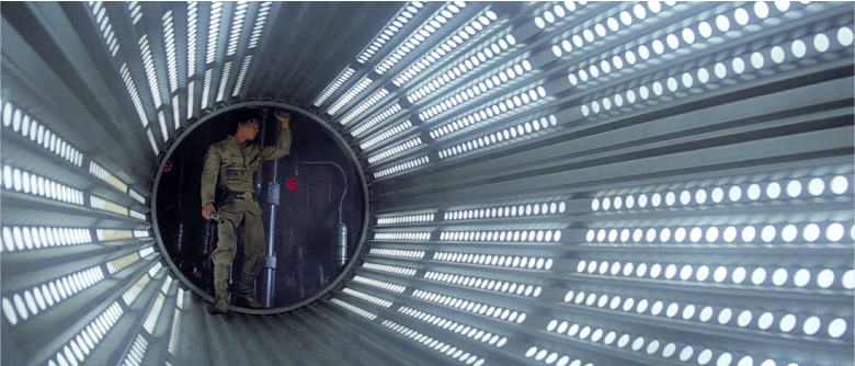 Luke searching for Vader