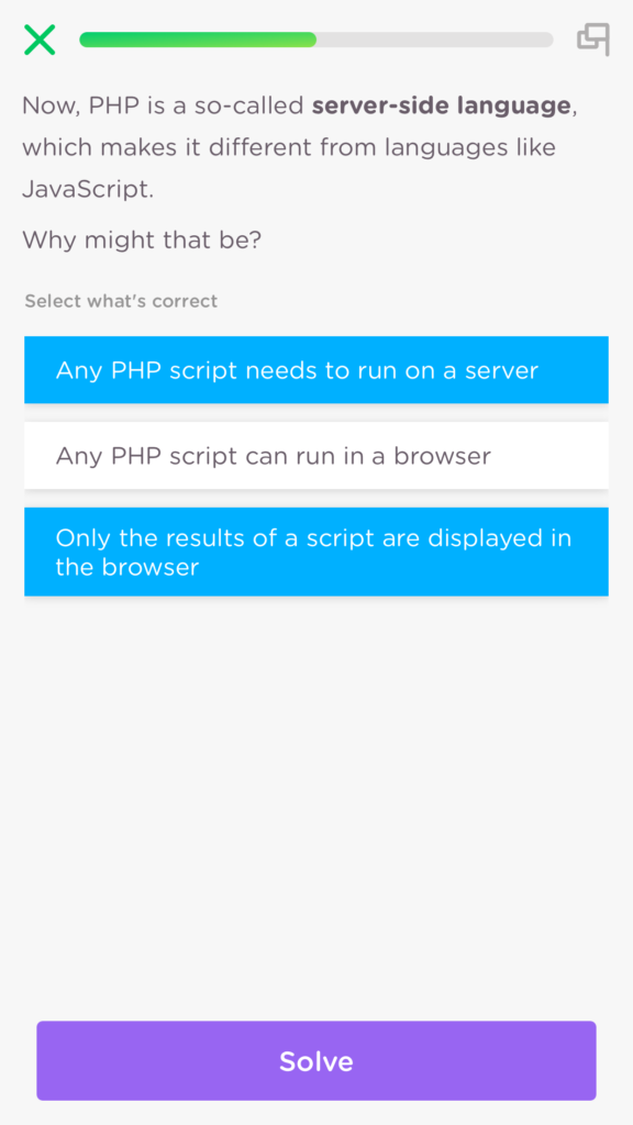 PHP being a server side language, slide explained