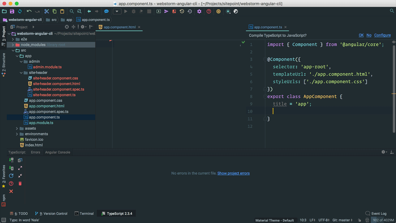 phpstorm angular