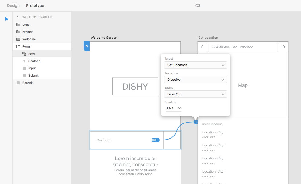 Flow and transition settings