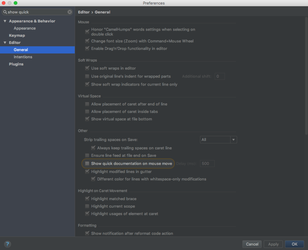 WebStorm and Angular: Documentation Look Up