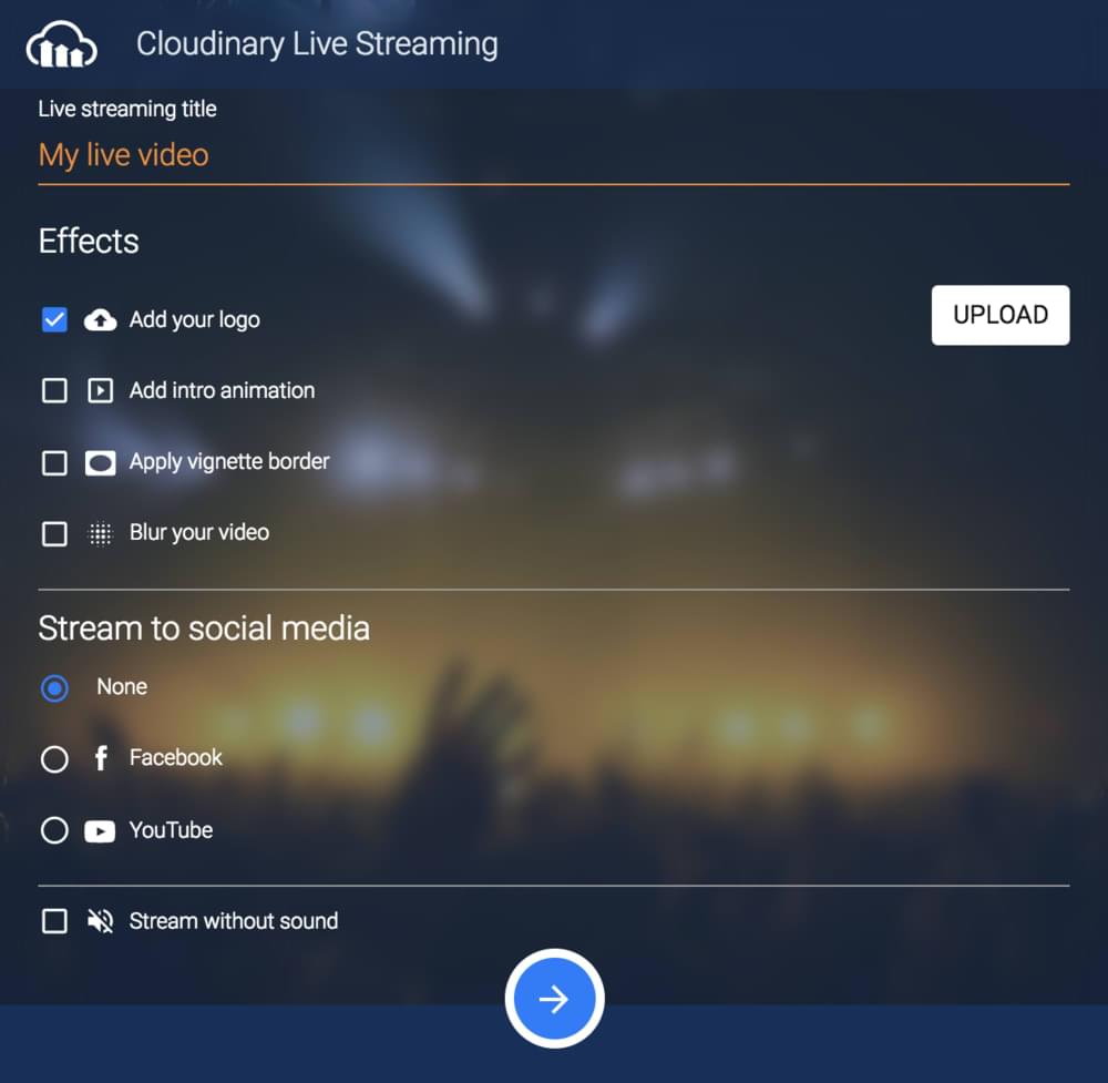 Cloudinary Live Streaming