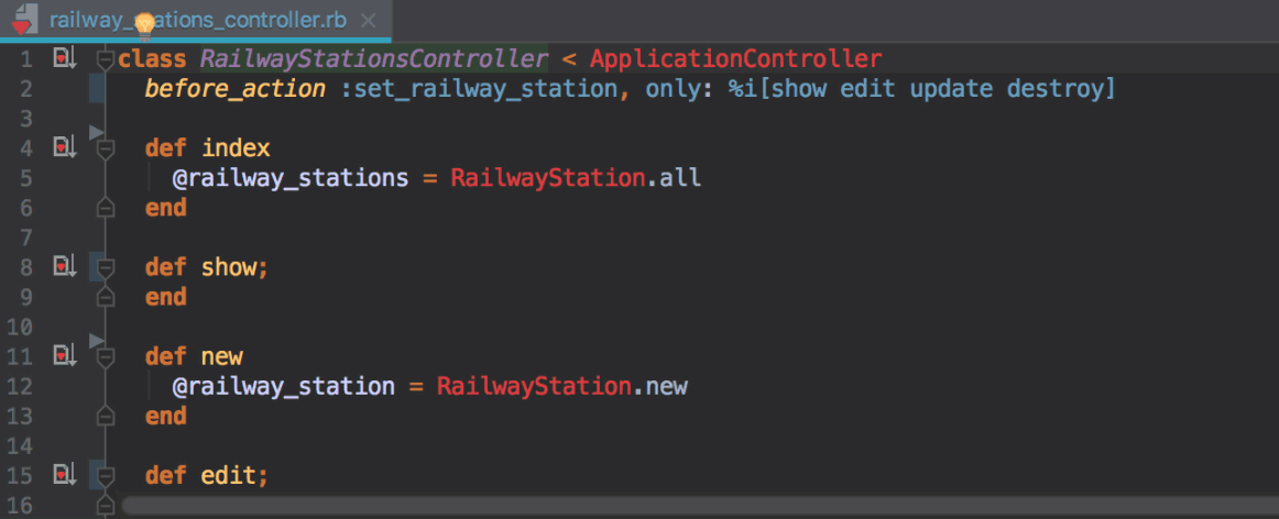 RubyMine shortcut from Rails entity to test