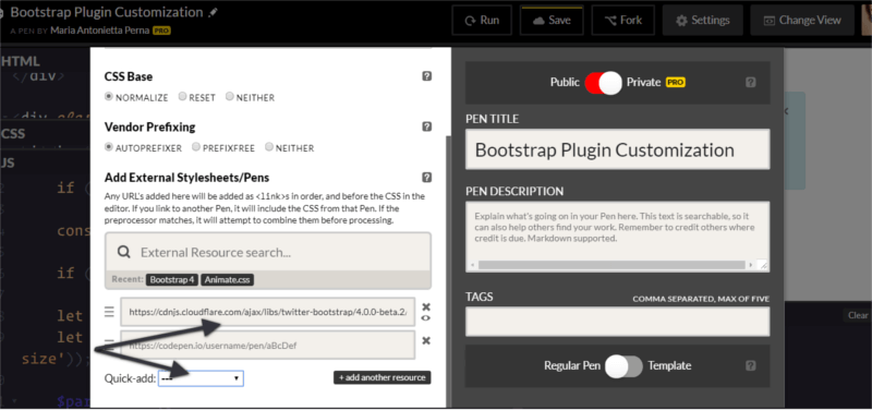 Bootstrap Plugin CSS file pulled from a Codepen demo.