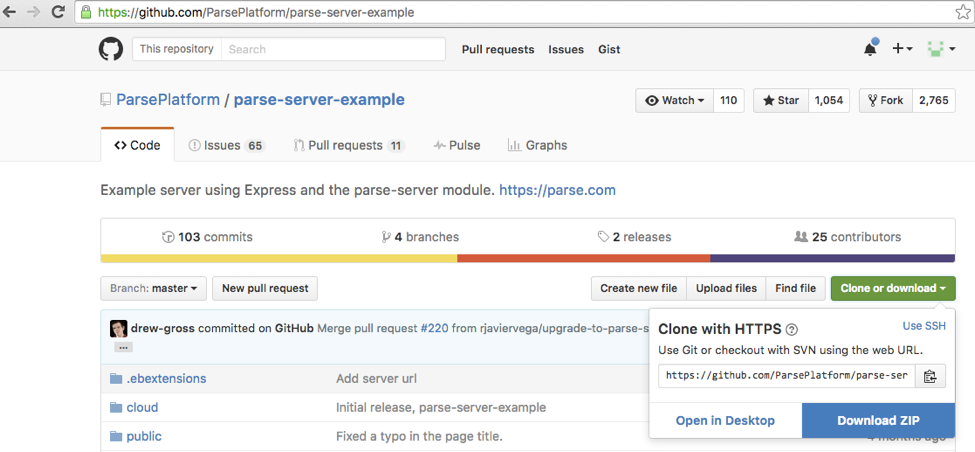 GitHub Parse Server Example Repo