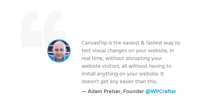 Visual Inspector from CanvasFlip testimonial