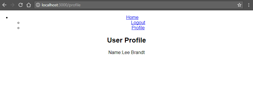 user profile page