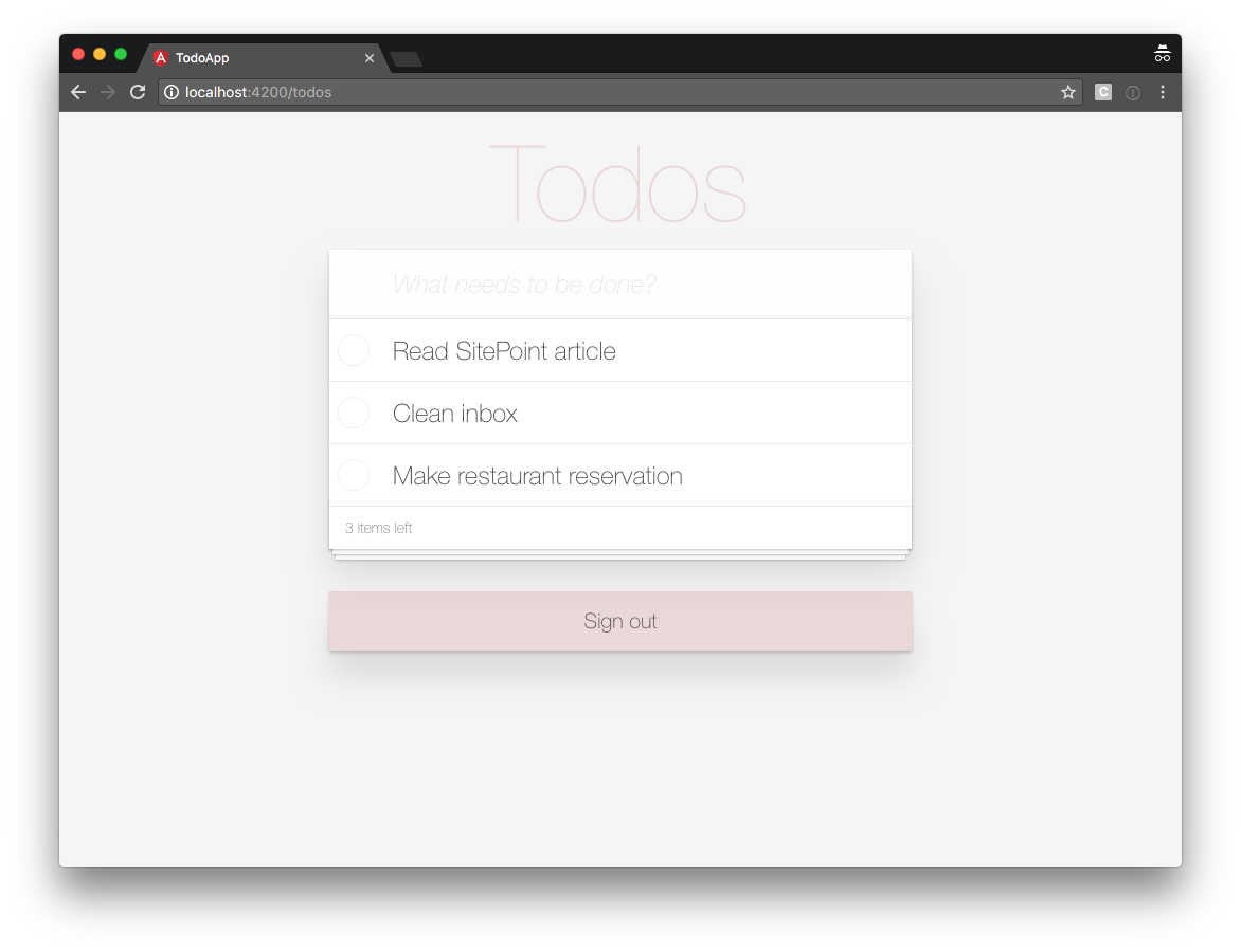 Todos With Signout Button