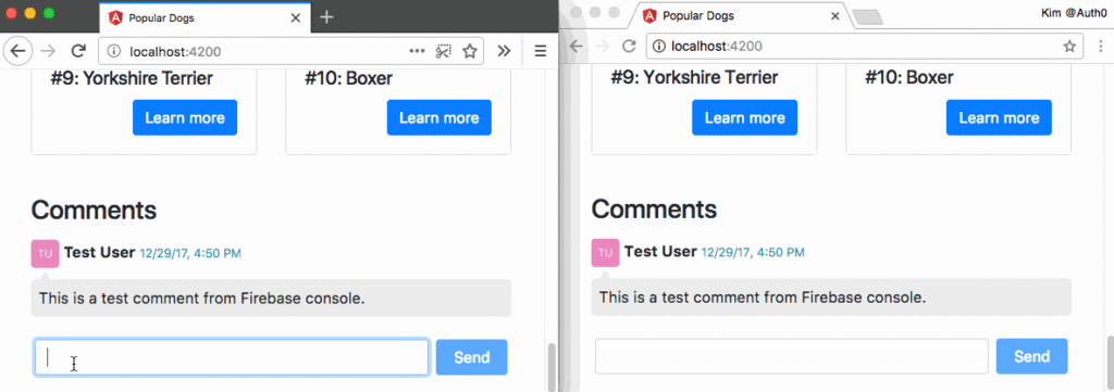 realtime commenting with Firestore in Angular