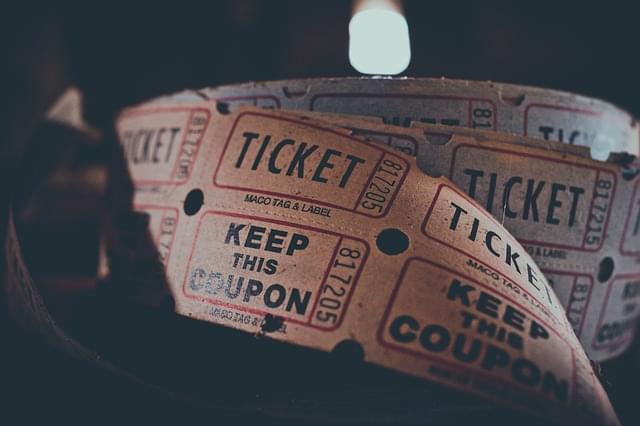 A roll of paper tickets