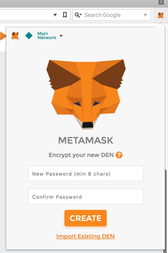 MetaMask password