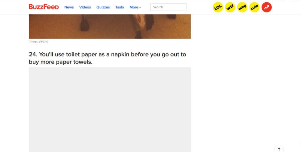 And example of Buzzfeed's lazy loading of image