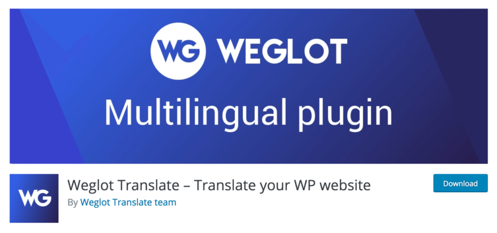 Weglot website download page