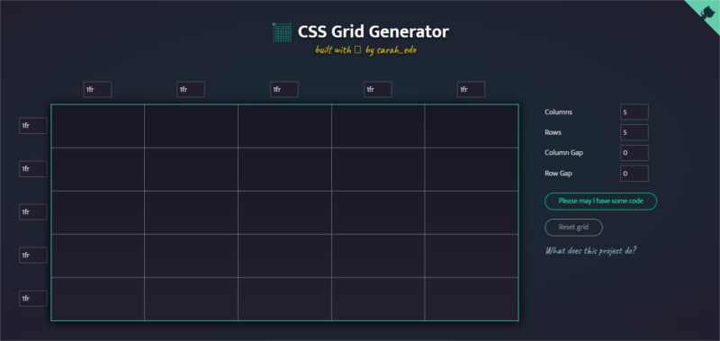 Sarah Drasner's CSS Grid generator