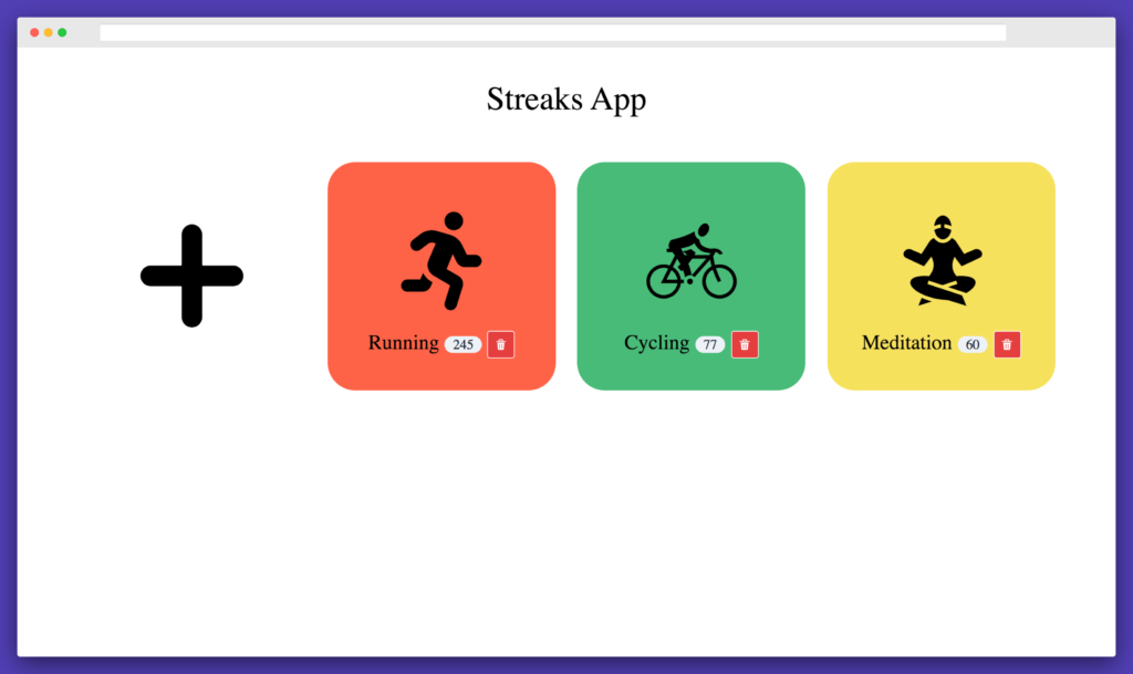 Streaks App - Plus Sign