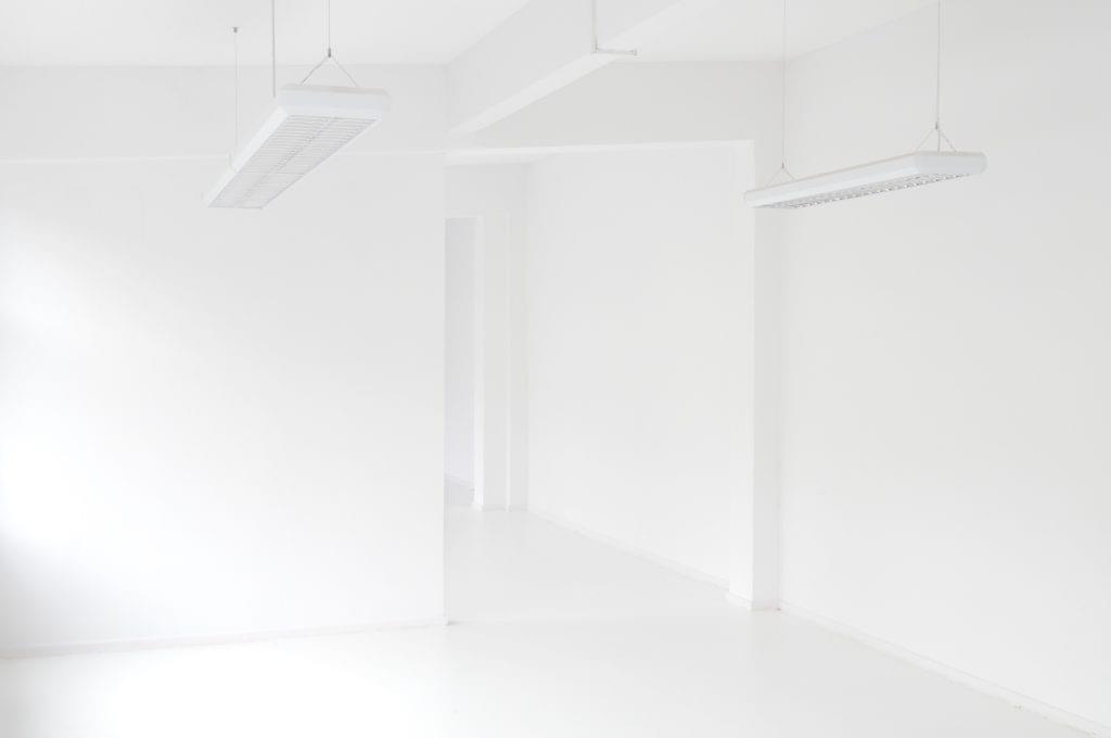 A very white room — almost with no distinguishing features