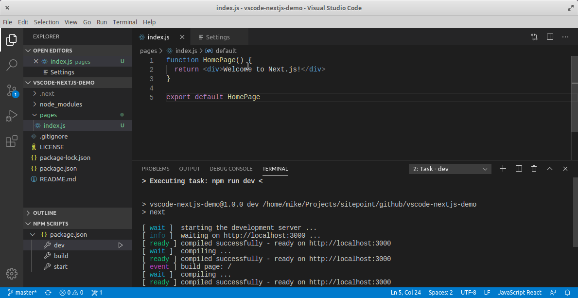 change visual studio code workspace