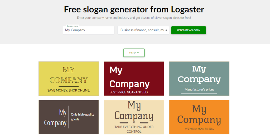 Slogan generator Logaster
