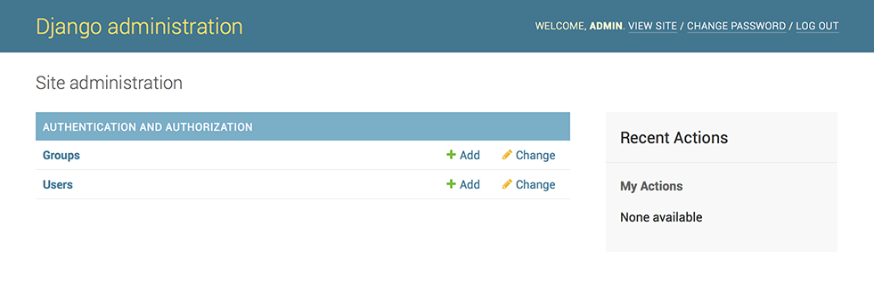 The default Django admin